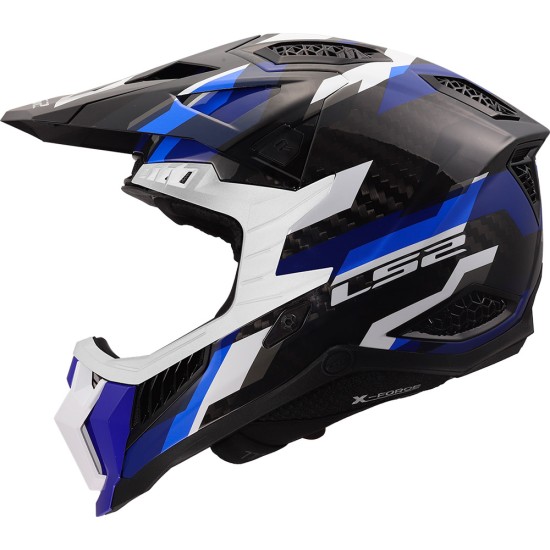 LS2 MX703 X-Force Carbon PHANTOM Gloss Blue White - Micasco.es - Tu tienda de cascos de moto