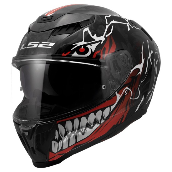 Casco integral LS2 FF807 DRAGON INCUBUS Gloss White Red - Micasco.es - Tu tienda de cascos de moto