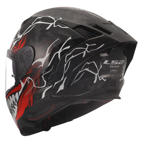 Casco integral LS2 FF807 DRAGON INCUBUS Gloss White Red - Micasco.es - Tu tienda de cascos de moto