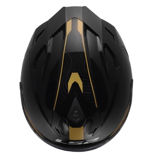 LS2 FF817 CHALLENGER II ESSENTIAL Gloss Black Gold - Micasco.es - Tu tienda de cascos de moto