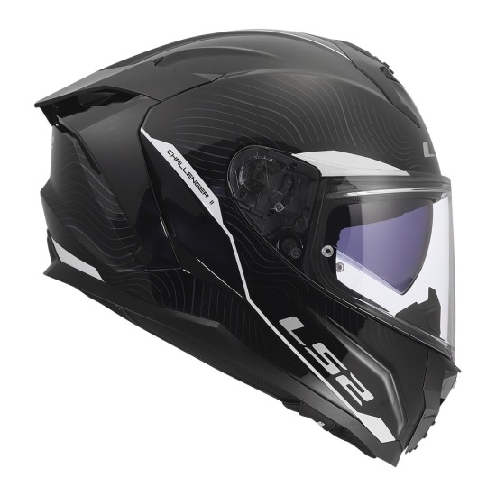 LS2 FF817 CHALLENGER II ESSENTIAL Gloss Black White - Micasco.es - Tu tienda de cascos de moto