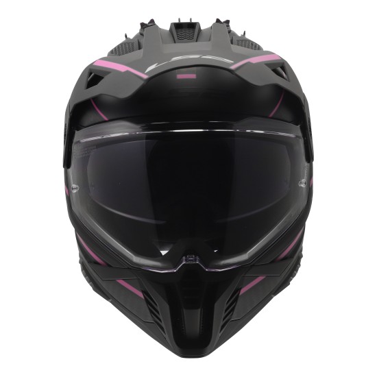 LS2 MX702 Pioneer II ATRON Matt Grey Pink - Micasco.es - Tu tienda de cascos de moto