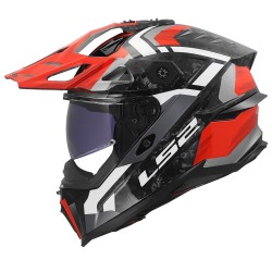 LS2 MX707 EXPLORER EVO CARBON Falkur Gloss Red White LS2 MX707 EXPLORER EVO CARBON Falkur Gloss Red White