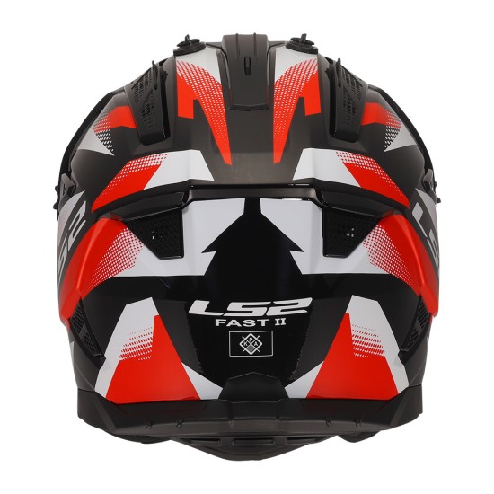 LS2 MX708 FAST II FORT Gloss Black Red - Micasco.es - Tu tienda de cascos de moto