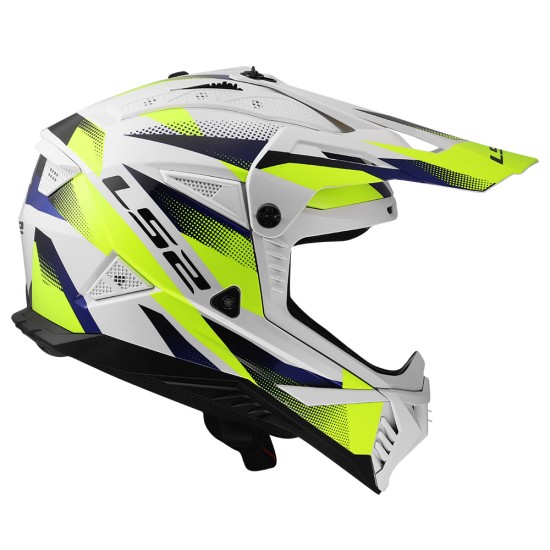 LS2 MX708 FAST II FORT Gloss White HV Yellow - Micasco.es - Tu tienda de cascos de moto