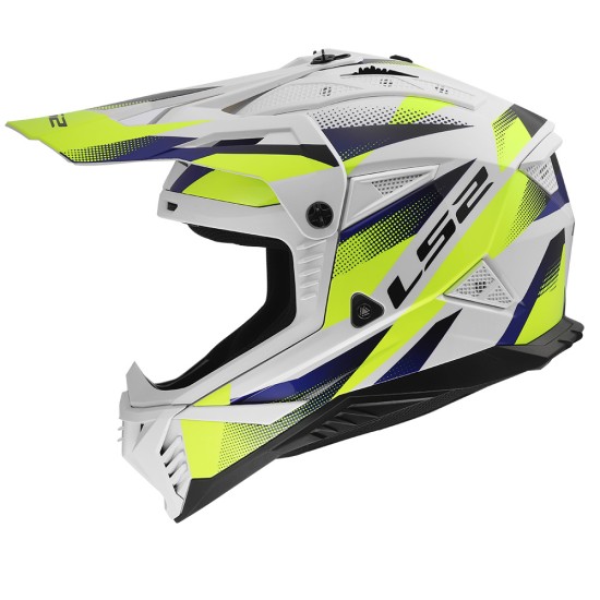LS2 MX708 FAST II FORT Gloss White HV Yellow - Micasco.es - Tu tienda de cascos de moto
