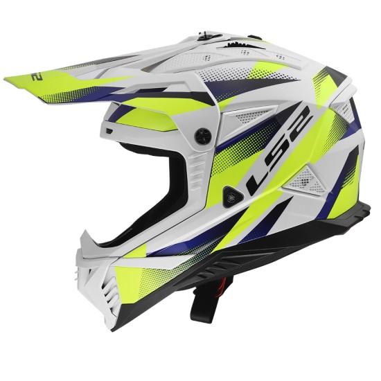 LS2 MX708 FAST II FORT Gloss White HV Yellow - Micasco.es - Tu tienda de cascos de moto
