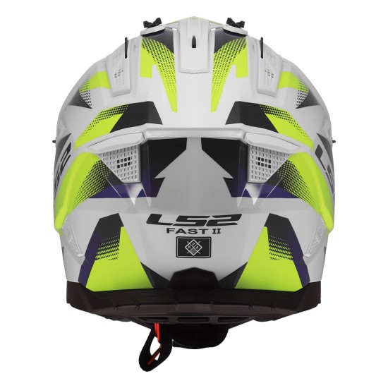LS2 MX708 FAST II FORT Gloss White HV Yellow - Micasco.es - Tu tienda de cascos de moto