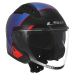 Casco jet LS2 OF600 Copter II Tango Gloss Black Blue Red - Micasco.es - Tu tienda de cascos de moto