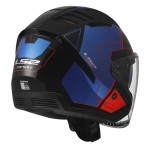 Casco jet LS2 OF600 Copter II Tango Gloss Black Blue Red - Micasco.es - Tu tienda de cascos de moto