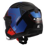 Casco jet LS2 OF600 Copter II Tango Gloss Black Blue Red - Micasco.es - Tu tienda de cascos de moto