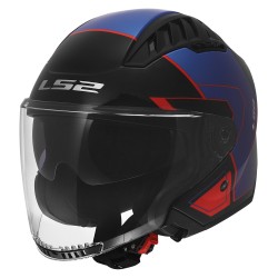 Casco jet LS2 OF600 Copter II Tango Gloss Black Blue Red