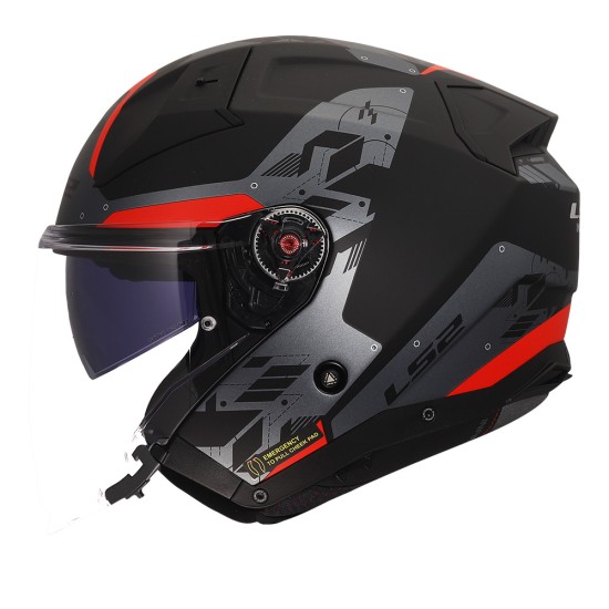 LS2 OF603 INFINITY II Nightline Matt Grey Red - Micasco.es - Tu tienda de cascos de moto