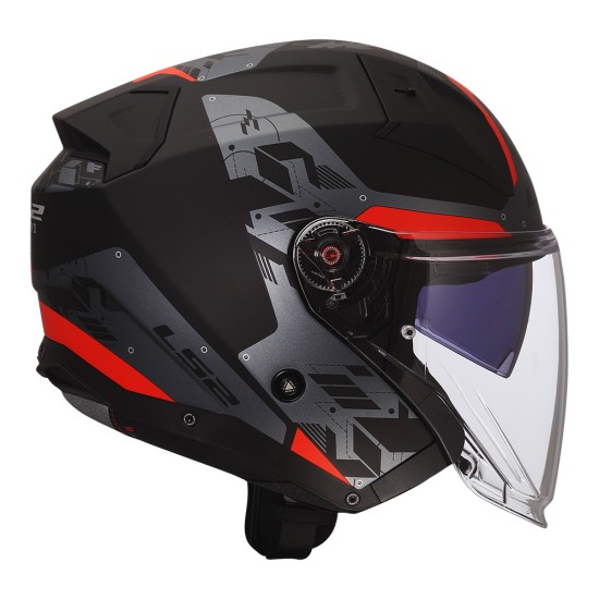 LS2 OF603 INFINITY II Nightline Matt Grey Red - Micasco.es - Tu tienda de cascos de moto