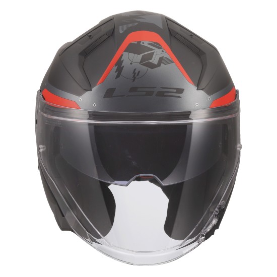 LS2 OF603 INFINITY II Nightline Matt Grey Red - Micasco.es - Tu tienda de cascos de moto