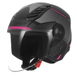 Casco jet LS2 OF616 Airflow II SOLAR Matt Grey Pink