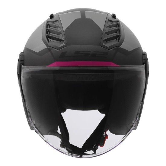 Casco jet LS2 OF616 Airflow II SOLAR Matt Grey Pink - Micasco.es - Tu tienda de cascos de moto