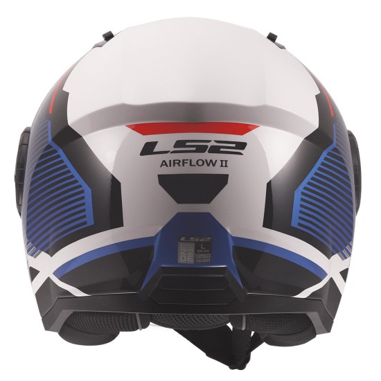 Casco jet LS2 OF616 Airflow II SOLAR Gloss White Blue Red - Micasco.es - Tu tienda de cascos de moto