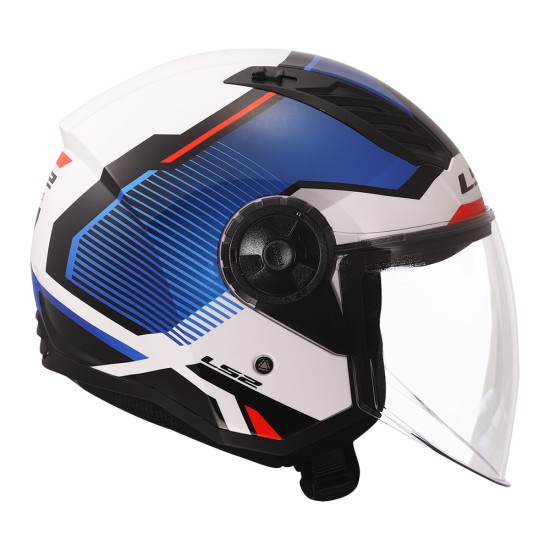 Casco jet LS2 OF616 Airflow II SOLAR Gloss White Blue Red - Micasco.es Casco jet LS2 OF616 Airflow II SOLAR Gloss White Blue Red - Micasco.es - Tu tienda de cascos de moto