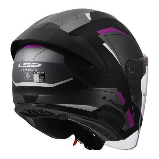 Casco LS2 OF618 VERSO II AIR Matt Black Purple - Micasco.es - Tu tienda de cascos de moto