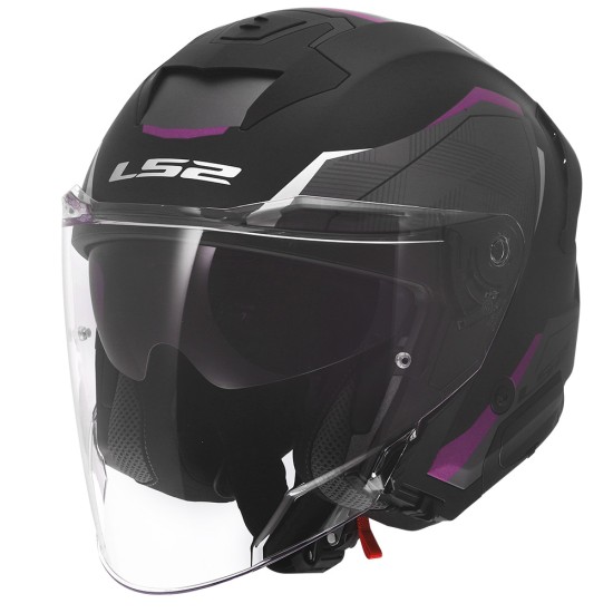 Casco LS2 OF618 VERSO II AIR Matt Black Purple - Micasco.es - Tu tienda de cascos de moto