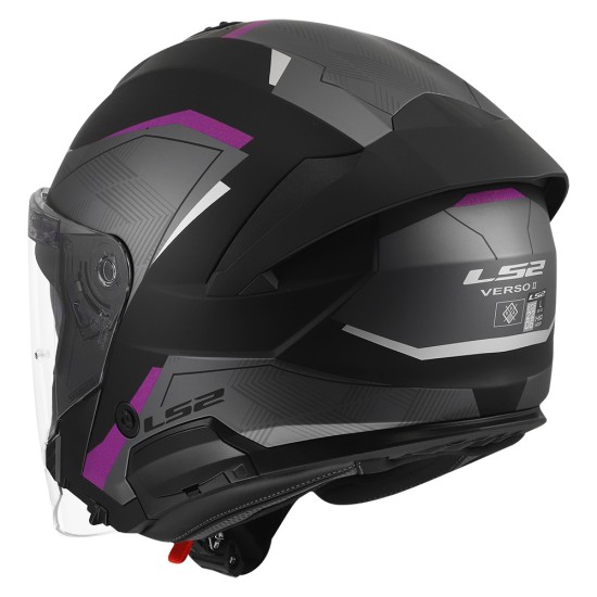 Casco LS2 OF618 VERSO II AIR Matt Black Purple - Micasco.es - Tu tienda de cascos de moto