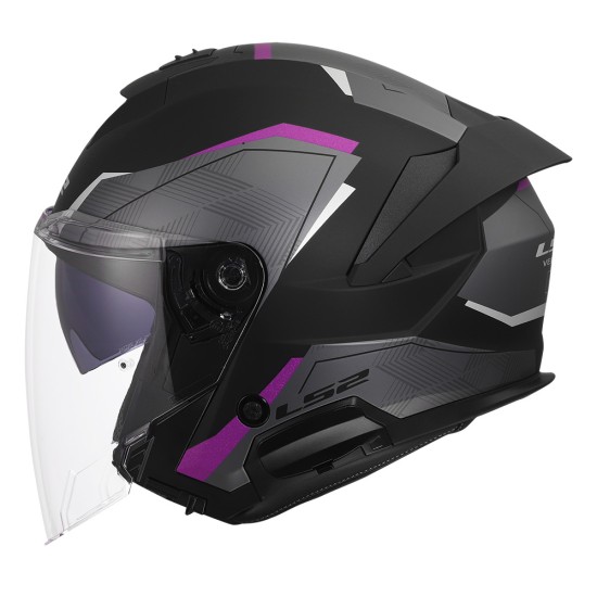 Casco LS2 OF618 VERSO II AIR Matt Black Purple - Micasco.es - Tu tienda de cascos de moto