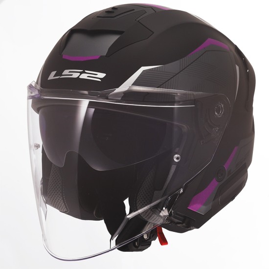 Casco LS2 OF618 VERSO II AIR Matt Black Purple - Micasco.es - Tu tienda de cascos de moto