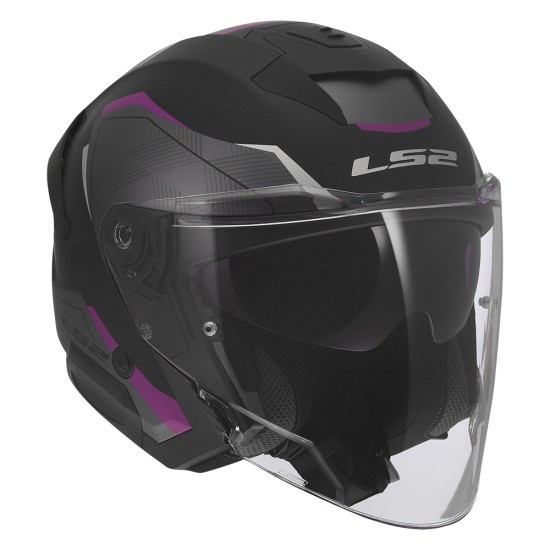 Casco LS2 OF618 VERSO II AIR Matt Black Purple - Micasco.es - Tu tienda de cascos de moto