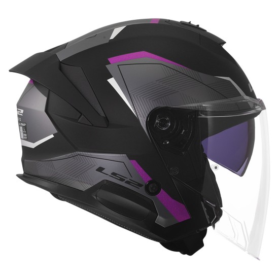 Casco LS2 OF618 VERSO II AIR Matt Black Purple - Micasco.es - Tu tienda de cascos de moto