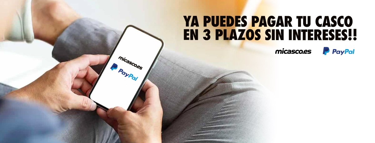 Paga tu casco en 3 plazos con Paypal en Micasco.es