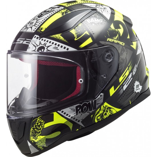 Casco INFANTIL LS2 Helmets FF353J RAPID MINI Vignette Black HV Yellow - Micasco.es - Tu tienda de cascos de moto