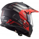 Casco offroad LS2 Helmets MX436 PIONEER EVO Adventurer Matt Black Red - Micasco.es - Tu tienda de cascos de moto