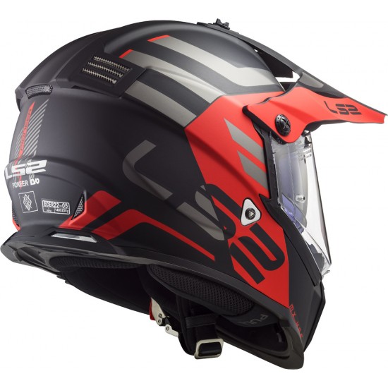 Casco offroad LS2 Helmets MX436 PIONEER EVO Adventurer Matt Black Red - Micasco.es - Tu tienda de cascos de moto