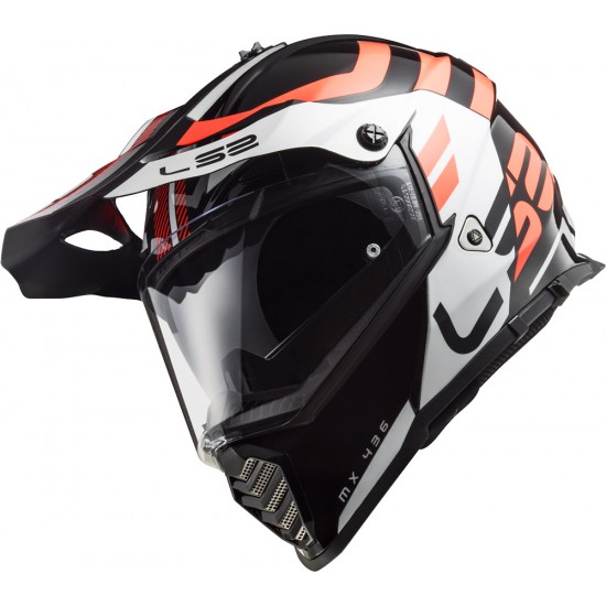 Casco offroad LS2 Helmets MX436 PIONEER EVO Adventurer Black White - Micasco.es - Tu tienda de cascos de moto