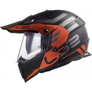 Casco offroad LS2 Helmets MX436 PIONEER EVO Adventurer Matt Black Orange - Micasco.es - Tu tienda de cascos de moto