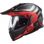 Casco offroad LS2 Helmets MX436 PIONEER EVO Adventurer Matt Black Red - Micasco.es - Tu tienda de cascos de moto