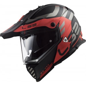 Casco offroad LS2 Helmets MX436 PIONEER EVO Adventurer Matt Black Red - Micasco.es - Tu tienda de cascos de moto