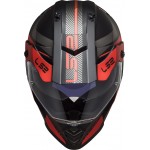 Casco offroad LS2 Helmets MX436 PIONEER EVO Adventurer Matt Black Red - Micasco.es - Tu tienda de cascos de moto
