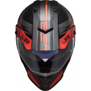 Casco offroad LS2 Helmets MX436 PIONEER EVO Adventurer Matt Black Red - Micasco.es - Tu tienda de cascos de moto