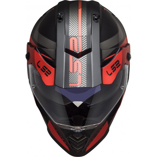 Casco offroad LS2 Helmets MX436 PIONEER EVO Adventurer Matt Black Red - Micasco.es - Tu tienda de cascos de moto