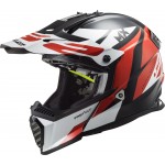 Casco cross/enduro LS2 Helmets MX437 FAST EVO Strike Black White Red - Micasco.es - Tu tienda de cascos de moto