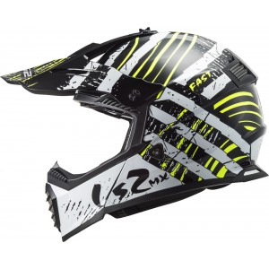 Casco cross/enduro LS2 Helmets MX437 FAST EVO Verve Black White - Micasco.es - Tu tienda de cascos de moto