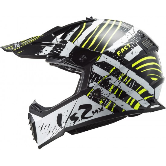 Casco cross/enduro LS2 Helmets MX437 FAST EVO Verve Black White - Micasco.es - Tu tienda de cascos de moto