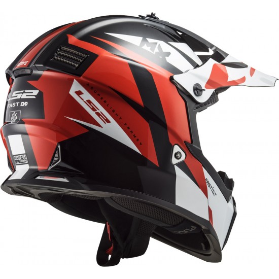 Casco infantil LS2 MX437J Fast EVO Mini Strike Black White Red - Micasco.es - Tu tienda de cascos de moto