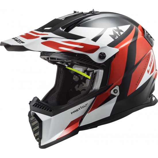 Casco infantil LS2 MX437J Fast EVO Mini Strike Black White Red - Micasco.es - Tu tienda de cascos de moto