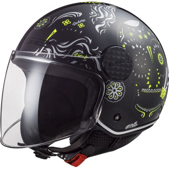 Casco jet LS2 Helmets OF558 SPHERE LUX Maxca Black HV Yellow - Micasco.es - Tu tienda de cascos de moto