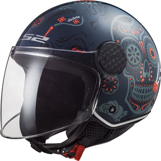 Casco jet LS2 Helmets OF558 SPHERE LUX Maxca Cobalt Orange - Micasco.es - Tu tienda de cascos de moto