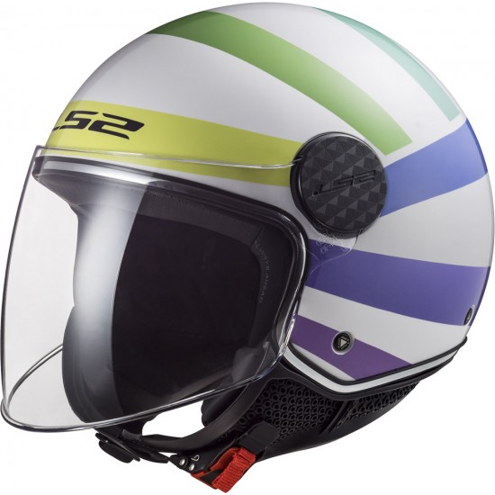 Casco jet LS2 Helmets OF558 SPHERE LUX Swirl White Rainbow - Micasco.es - Tu tienda de cascos de moto