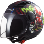 Casco jet LS2 Helmets OF562 AIRFLOW L Happy Dreams Matt Black Red - Micasco.es - Tu tienda de cascos de moto